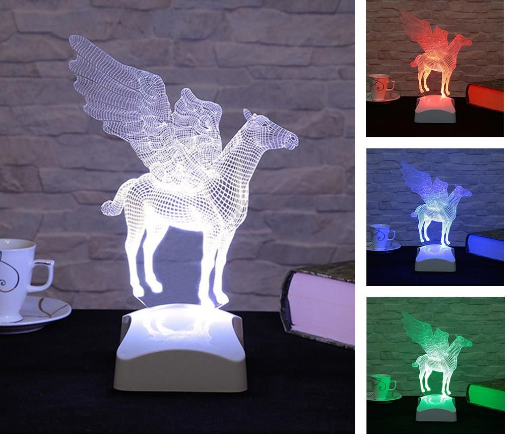 Lampa de veghe Pegasus 3D – Evila Originals, Multicolor Evila Originals